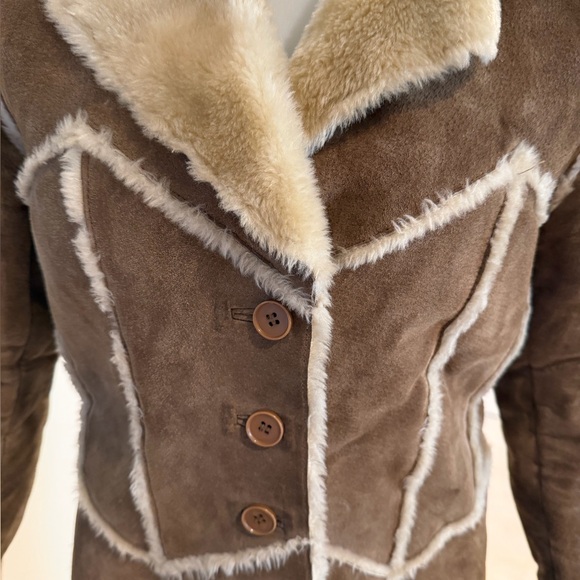 Wilson’s Leather Maxima Genuine Suede Cream Faux Fur Jacket Sz Med - Picture 3 of 7